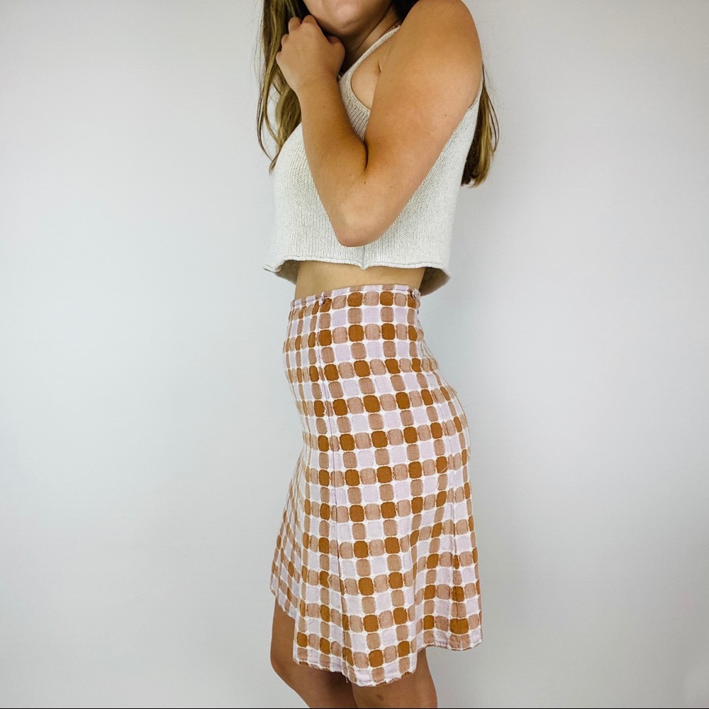 Free People gingham style colorful skirt - Picture 4 of 6